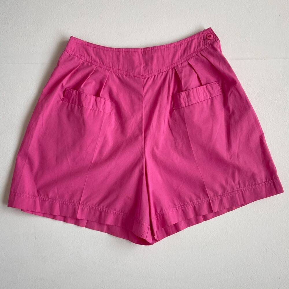 Vtg 80s Pink High Rise Retro Shorts / Sz 11 / Casual Minimal Pleated ROBINS NEST